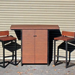 Bamboo and Steel Kitchen Bar Set - Dining Sets