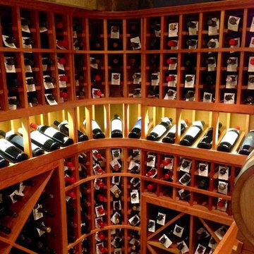 Left Back Curved Corner of Stunning Chicago Redwood Wine Racks