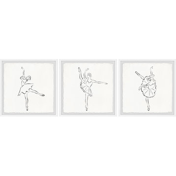 Basic Ballet Steps Triptych, 3-Piece Set, 12x12 Panels