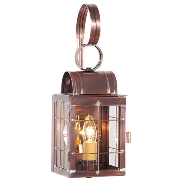 Single Wall Lantern, Antiqued Solid Copper
