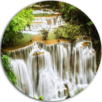 Green Huymea Kamin Waterfall, Photo Round Wall Art, 11"