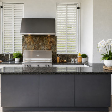 Luxury Outdoor Kitchen with Stainless Steel Cabinetry - Palm Beach Gardens