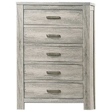 5 Drawers Bedroom Chest In Grey