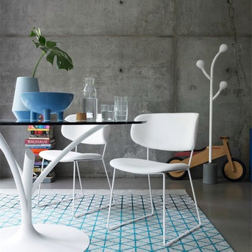 Claire M Leather Chairs and Acacia Table
