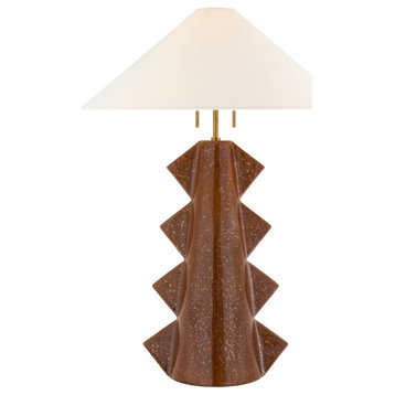 Senso Large Table Lamp in Autumn Copper with Linen Shade