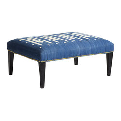 MIDNIGHT BLUE DHURRIE OTTOMAN - NEW - Footstools And Ottomans