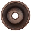 17" Large Round Hammered Copper Bar/Prep Sink, Oil Rubbed Bronze
