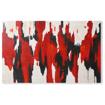 Sunburnt in Surat Modern Hand Painted Canvas Abstract Art - 80" x 50"