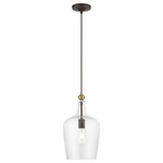 Livex Lighting - Avery 1 Light Pendant, Bronze with Antique Brass Accent - This 1 light Pendant from the Avery collection by Livex Lighting will enhance your home with a perfect mix of form and function. The features include a Bronze with Antique Brass Accent finish applied by experts.