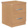 Home Square Faux Wood 2 Drawer Nightstand in Beech - Set of 2