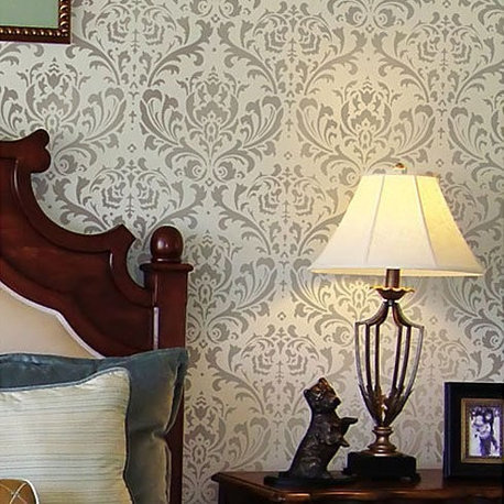 Anna Damask Stencil, Reusable Large Wall Stencils, DIY Wall Decor