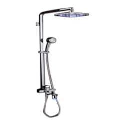 Rena LED Shower Set - Square Waterfall Shower Head (LED0514) - Showerheads And Body Sprays