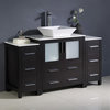 Torino 54" Espresso Modern Bathroom Cabinets With Top and Vessel Sink