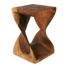 Wooden Twist Table, Black Walnut, 12"x20"