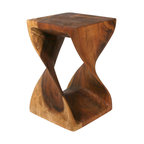 Wooden Twist Table, Black Walnut, 12"x20"