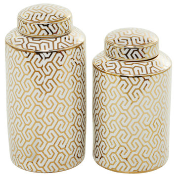 Modern Gold Ceramic Decorative Jars Set 562472