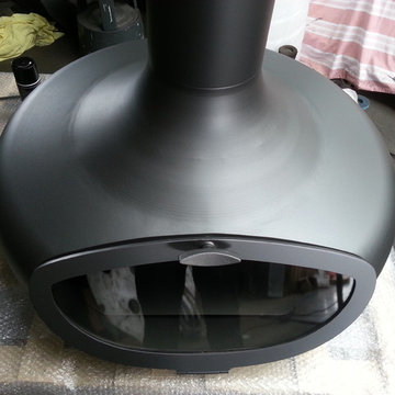 Bespoke rotating suspended FireBob stove.