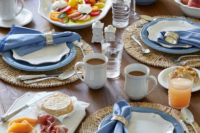 Inspiration for a contemporary dining room remodel in Other
