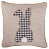 Indoor Easter Gingham Check Single Bunny Natural 18" Throw Pillow