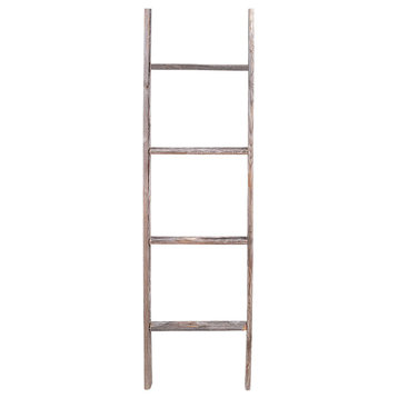 Jolene Reclaimed Barn Wood Rustic Ladder, 4'