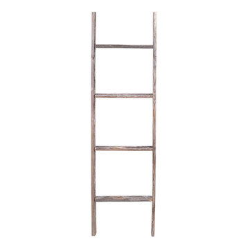 Jolene Reclaimed Barn Wood Rustic Ladder, 4'