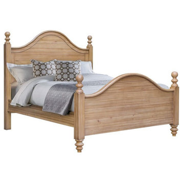 Sunset Trading Vintage Casual Transitional Wood Queen Bed in Maple Brown