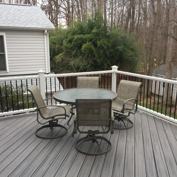 Deck in Trex Transcend Island Mist and Transcends Railing