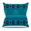 Nina May "Turquoise Nava" Teal Tribal Throw Pillow, Indoor, 16"x16"