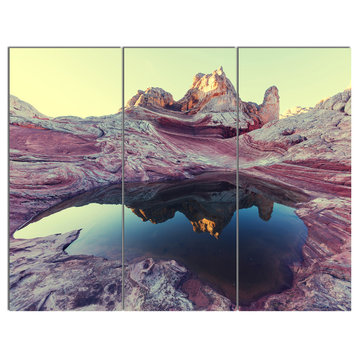 "Purple-Tinged Vermilion Cliffs" Metal Art, 3 Panels, 36"x28"