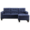 Earsom Sectional Sofa, Reversible Chaise, Blue Linen