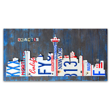"Seattle Skyline License Plate" Canvas Art by Design Turnpike
