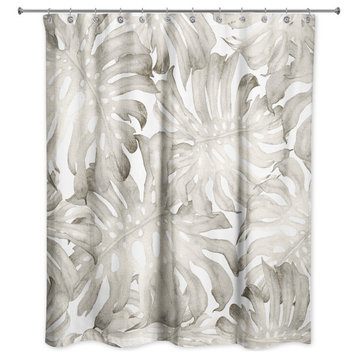 Watercolor Monstera 1 71x74 Shower Curtain