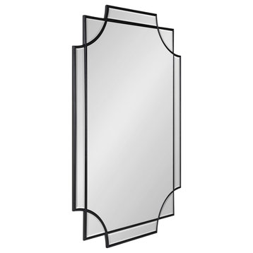 Minuette Decorative Framed Wall Mirror, Black 24x36