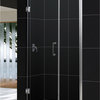 Unidoor Frameless Hinged Shower Door, 46 - 47"W x 72"H, Brushed Nickel