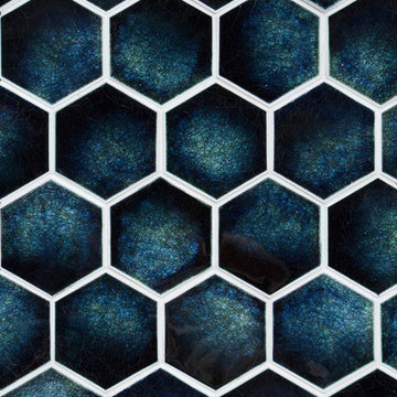 Hexagon 3.5" in Peacock quartz.