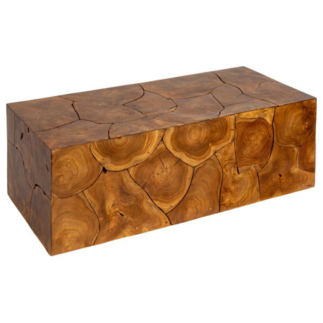 Natural Wood Coffee Table, Brown