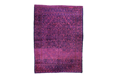 One of a kind over-dyed Purple & Pink rug