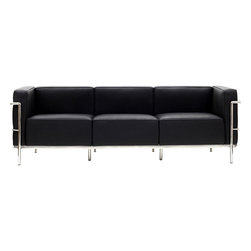LC3 Black Leather Sofa - Sofas