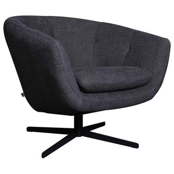 Allison Fabric Swivel Chair , Dark Grey