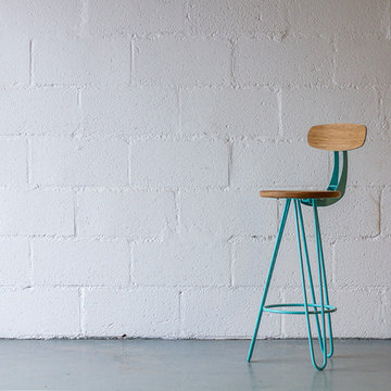 Hairpin Leg Bar Stools With Back, Made in Cornwall