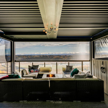 Bearspaw Upper Deck StruXure Pergola with Vanishing TV
