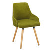 Fabric Seat Bentwood Leisure Chair, Green