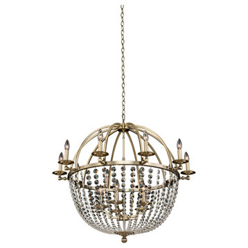 Pendolo 37x33" 15-Light Transitional Chandelier, Brushed Champagne Gold