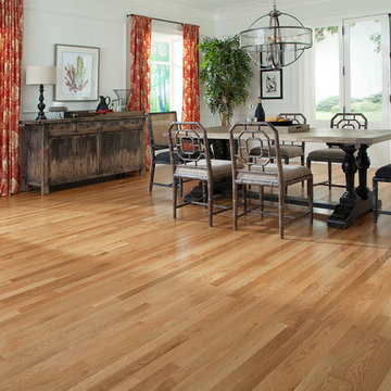 Sophisticated, Country, Large Dining Room - Hampton Solid, Natural White Oak Har