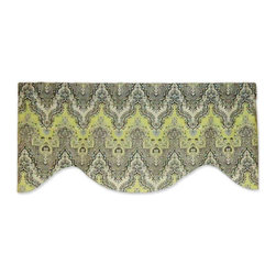 Priority Home and Design - Waverly Palace Sari Elephant Gray and Mint Green Valance - Valances
