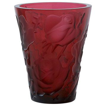 Lalique Ispahan Vase Red