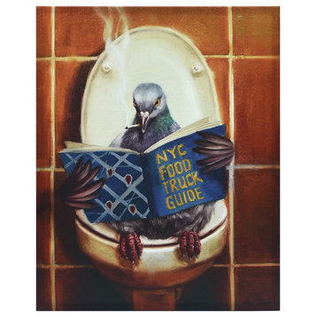 "Stool Pigeon" Pigeon Pet Wall Art Graphic Art Print on Wrapped Canvas