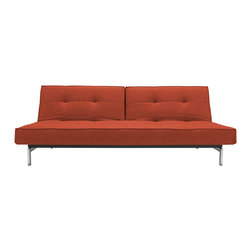 "Innovation" Splitback Burned Orange Sofa Bed / Stainless Steel Legs - Sofas
