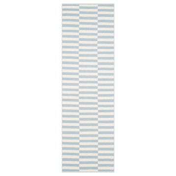 Safavieh Montauk Mtk715B Striped Rug, Ivory/Light Blue, 2'3"x5'0"