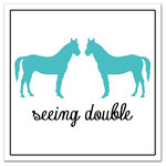 DDCG - Seeing Double Horses Canvas Wall Art, 16"x16" - Add a little humor to your walls with the Seeing Double Horses Canvas Wall Art. Seeing Double Horses Canvas Wall Art. This premium gallery wrapped canvas features two teal horses with a script font that reads "Seeing Double". The wall art is printed on professional grade tightly woven canvas with a durable construction, finished backing, and is built ready to hang. The result is a fun piece of wall art that is perfect for your bar, kitchen or above your bar cart and makes a great gift. This piece makes a great gift for any beer lover.